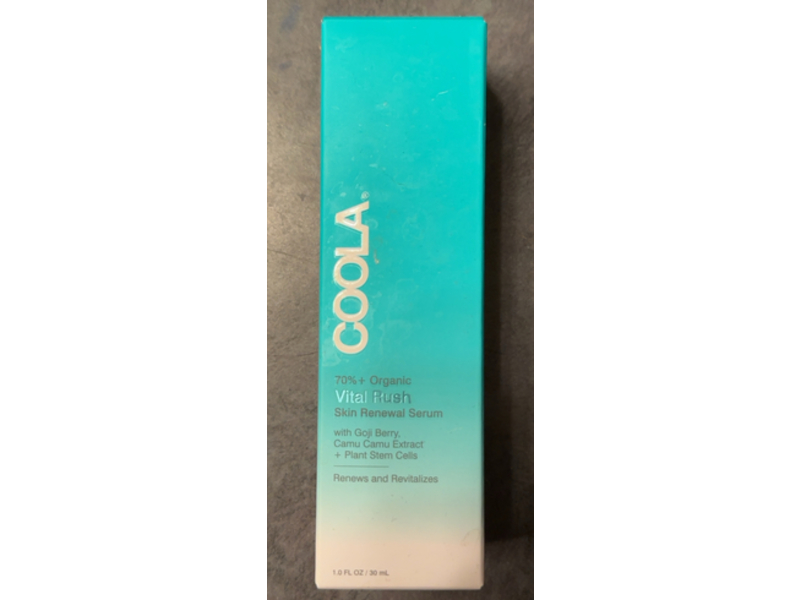 Coola Organic Vital Rush Skin Renewal Serum, Goji Berry+Camu Camu Extract & Plant Stem Cells, 1.0 fl oz/30 mL