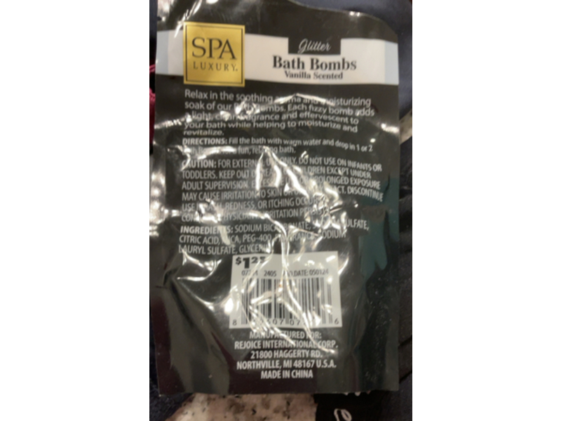 Spa Luxury Glitter Bombs, Vanilla Scented, 3.5 fl oz