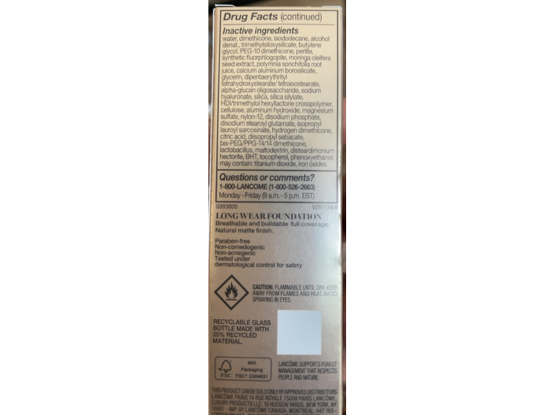 Lancome Teint Idole Ultra Wear Foundation, 345N, SPF 25, 1 fl oz/30 mL