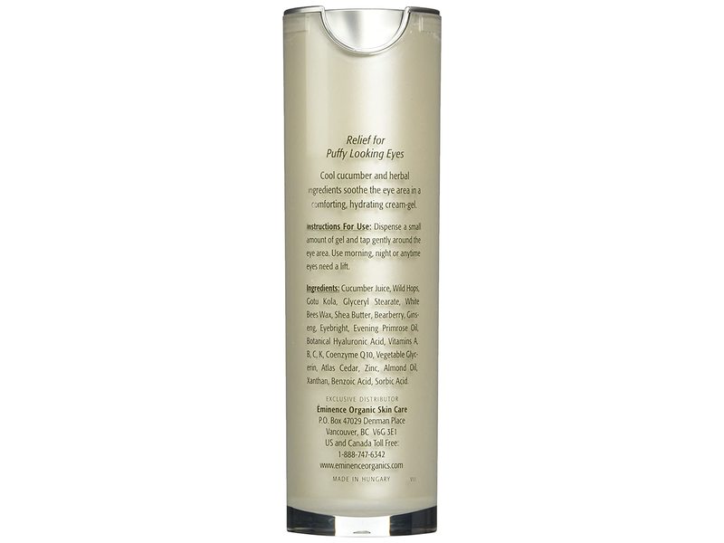 Eminence Organic Skin Care, Cucumber Eye Gel, 1.05 fl oz/30 mL