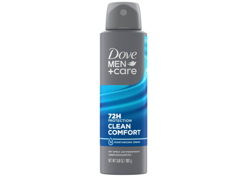 Dove Men+Care Dry Spray Antiperspirant, Clean Comfort, 3.8 oz/107 g