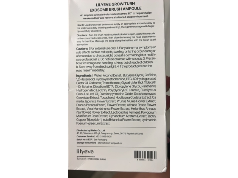 Lilyeve Grow:Turn Exosome Brush Ampoule , 3.38 fl oz/100 mL