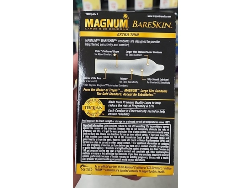 Trojan Magnum Bareskin Lubricated Condoms, 10 Count