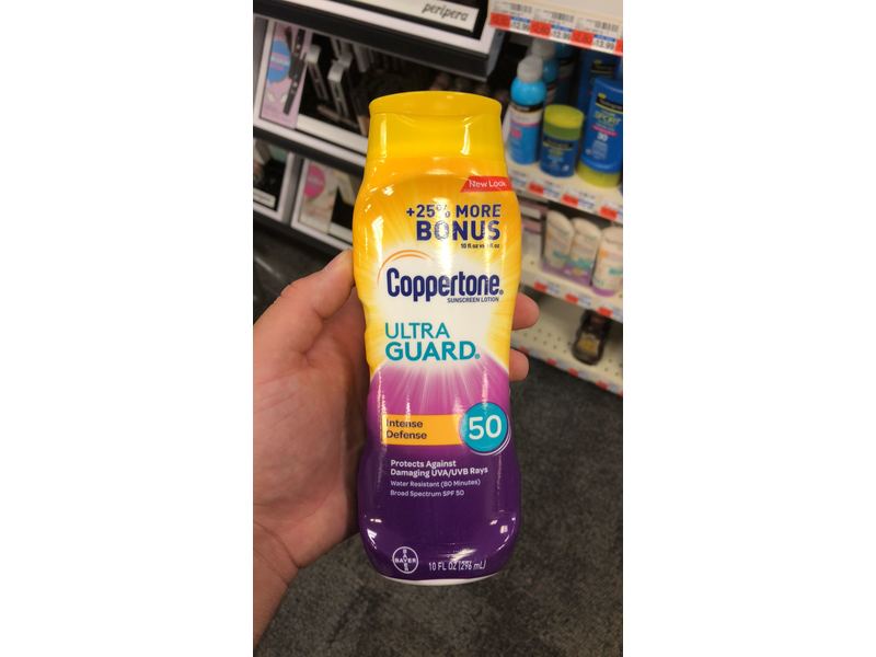 Coppertone Ultra Guard Sunscreen Lotion, Intense Defense, SPF 50, 10 fl oz/296 mL