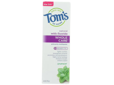 Toms Of Marine Whole Care Anticavity Toothpaste, Fluoride Spearmint, 4 fl oz/113 g