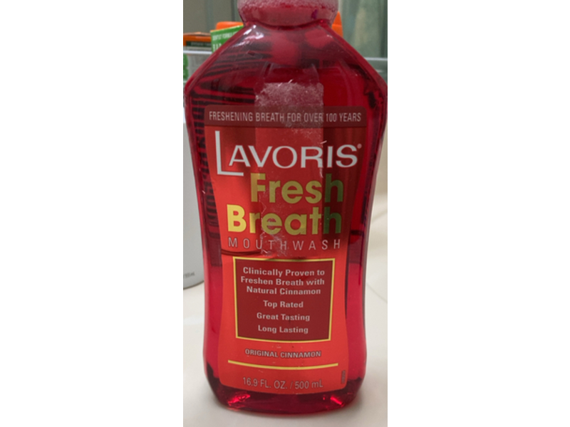 Lavoris Fresh Breath Mouthwash, Original Cinnamon, 16.9 fl oz/500 mL, Pack Of 3
