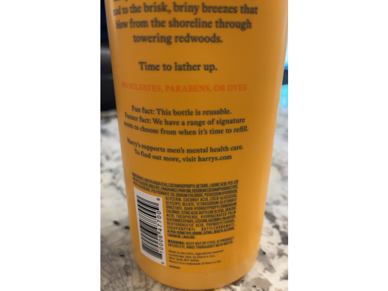 Harry's Body Wash, Redwood, 24 fl oz/710 mL