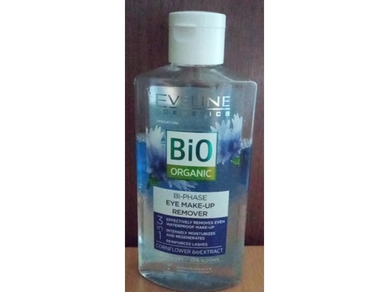Eveline Cosmetics Bio Organic 3 in 1 Bi-Phase Eye Makeup Remover, 150 mL