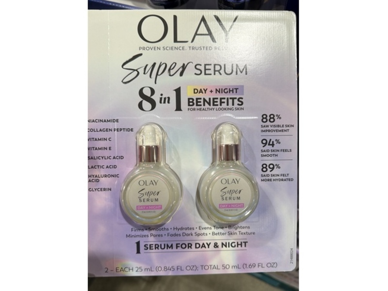Olay Super Day + Night Serum, 0.845 fl oz/25 mL, Pack Of 2