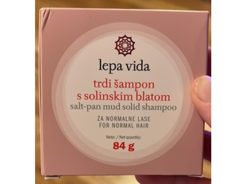 Soline Lepa Vida Salt-Pan Mud Solid Shampoo Bar, 84 g