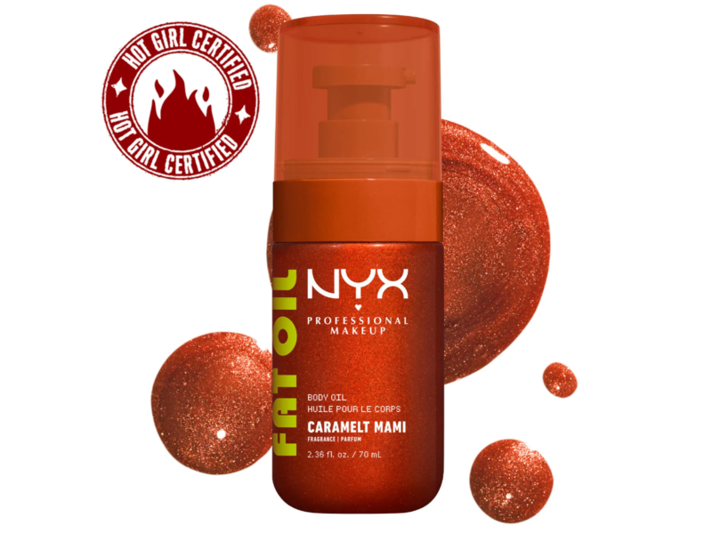 Nyx Fat Oil Body Oil, Caramelt Mami, 2.36 fl oz/70 mL