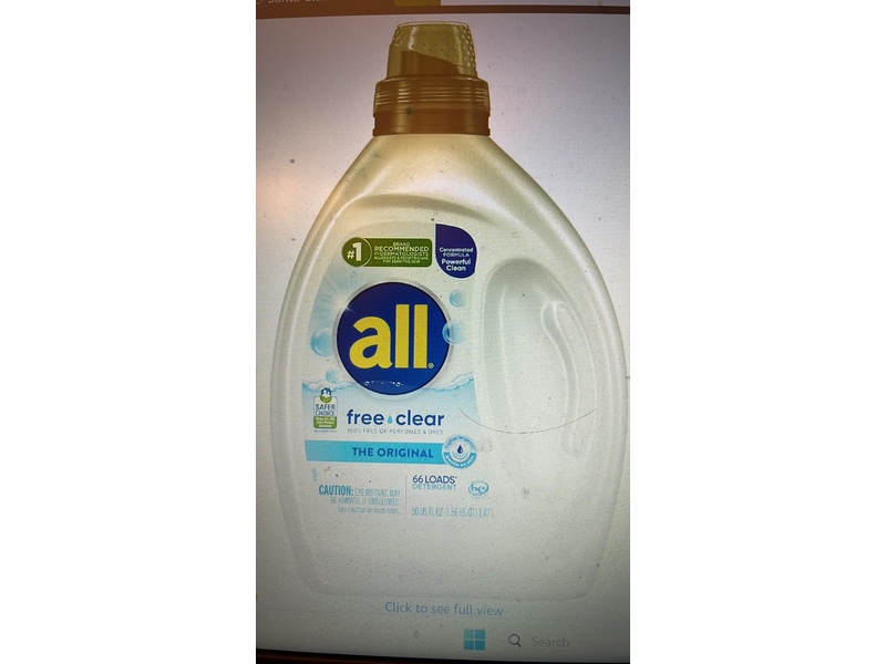 All Free Clear Liquid Laundry Detergent, The Original, 66 Loads, 50 fl oz/1.47 L