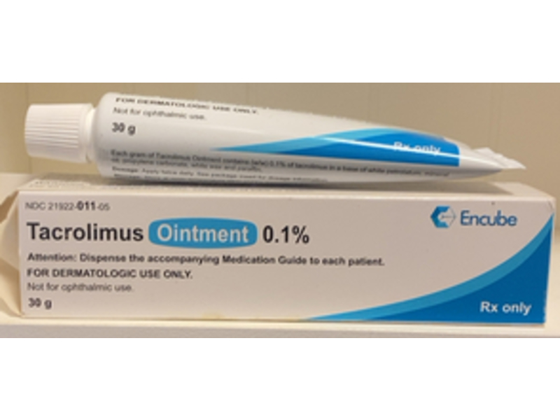 Tacrolimus Ointment 0.1%, 30 g, Encube (Rx)