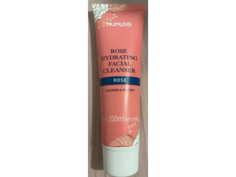 Mumuso Hydrating Facial Cleanser, Rose, 3.38 fl oz/100 mL