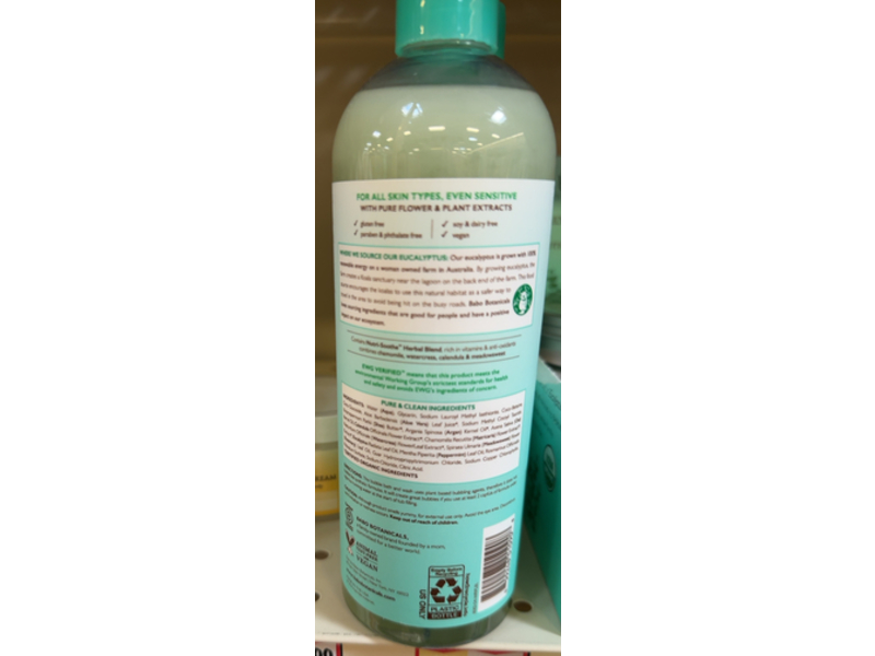 Babo Botanicals Plant Based Bubble Bath & Wash, Eucalyptus + Rosemary & Peppermint, 15 fl oz/450 mL