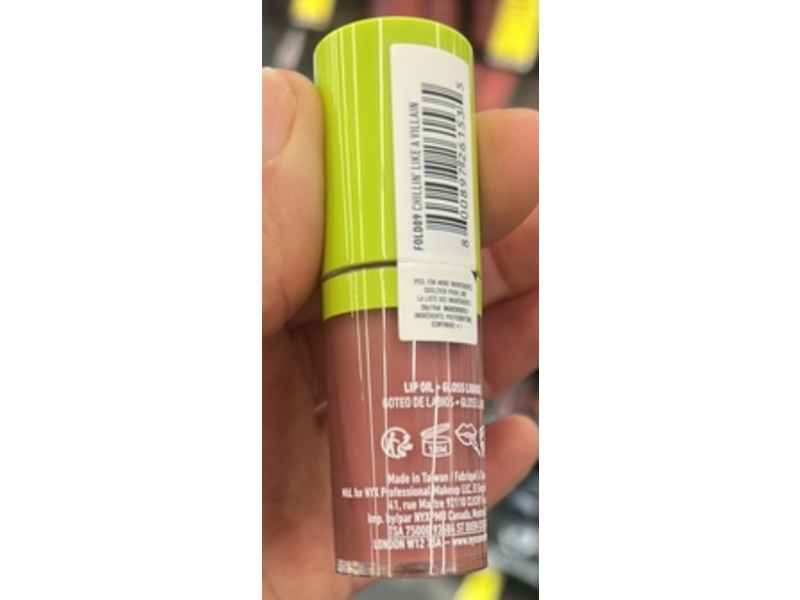 NYX Professional Makeup Fat Oil Lip Drip, Chillin Like A Villain, 0.15 fl oz/4.8 mL