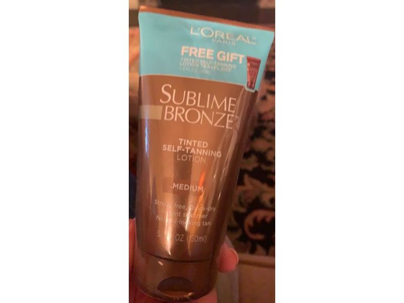 L'Oreal Paris Sublime Bronzer Tinted Self-Tanning Lotion, Medium, 5 fl oz/150 mL