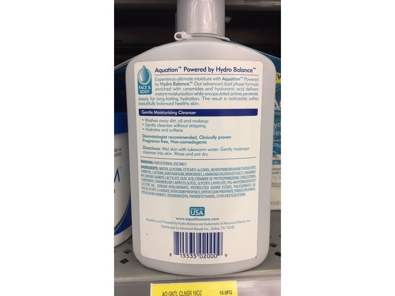 aquation gentle moisturizing cleanser
