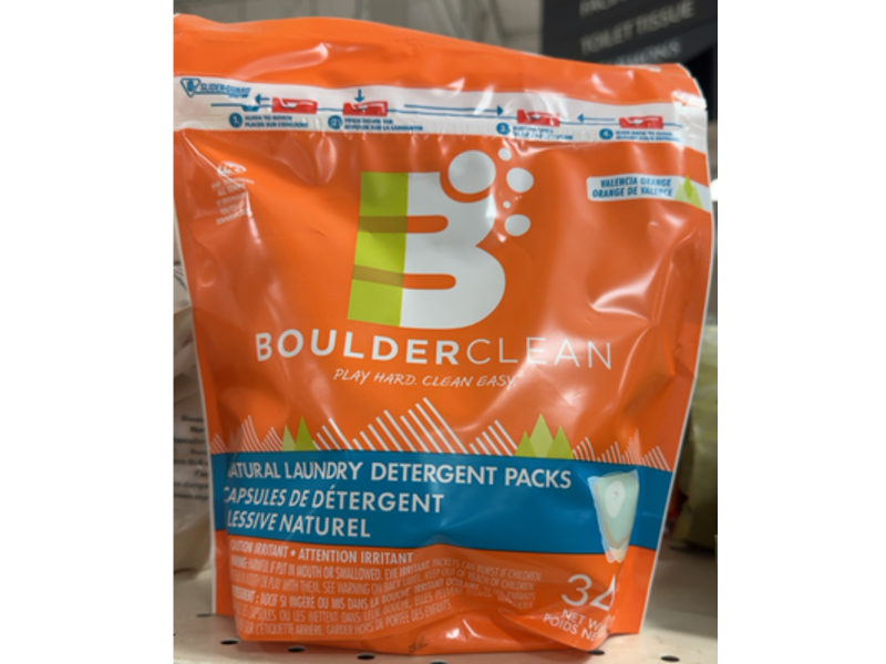 Boulder Clean Natural Laundry Detergent Packs, 34 Loads