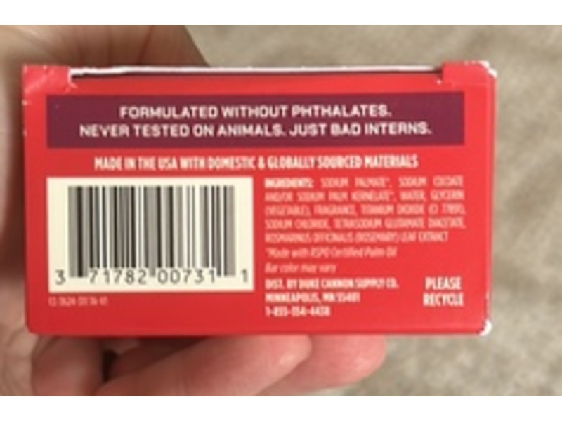 Duke Cannon Big Ass Brick Of Soap, Peppermint Bark, 10 oz/283 g