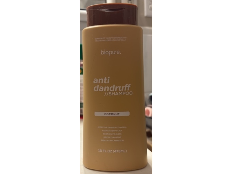 BioPure Anti Dandruff Shampoo, Coconut, 16 fl oz/473 mL