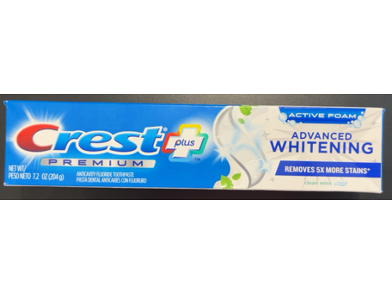 Crest Premium Plus Advanced Whitening Toothpaste, Clear Mint, 7.2 oz/204 g