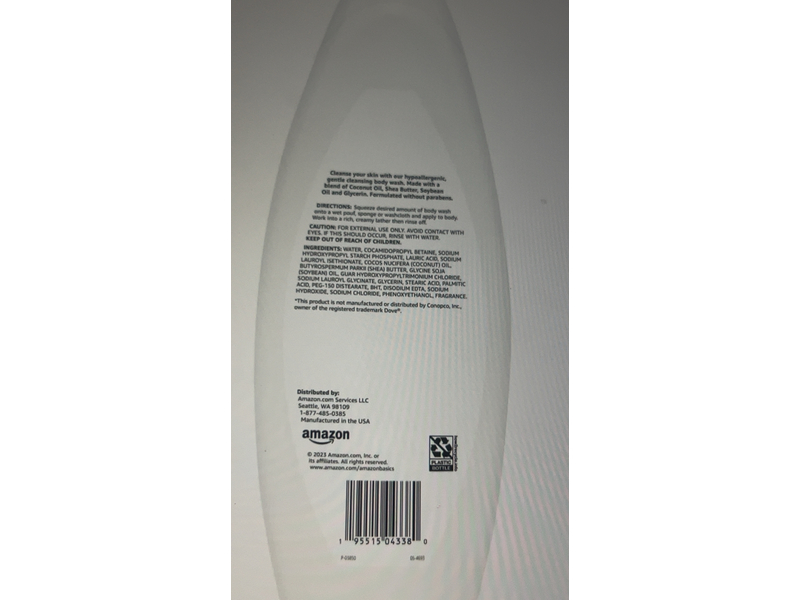 Amazon Basics Nourishing Body Wash, Sensitive Skin, 22 fl oz/651 mL