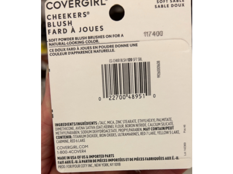 Covergirl Cheekers Blendable Powder Blush, 120 Soft Sable, 0.12 oz/3 g