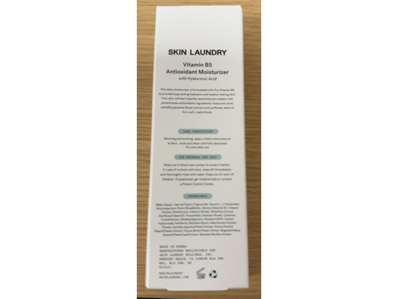 Skin Laundry Hydrate + Protect Vitamin B5 Antioxidant Moisturizer with Hyaluronic Acid, 1.69 fl oz/50 mL