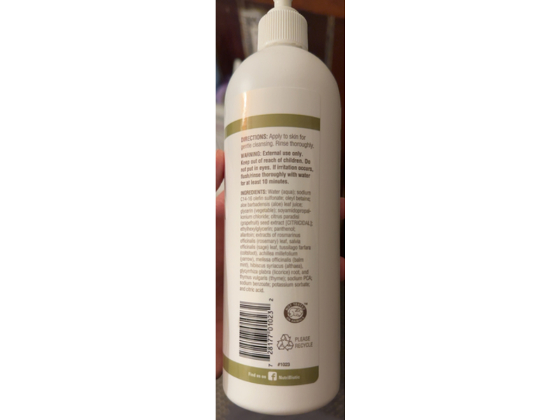 Nutribiotic Sensitive skin Non Soap Skin Cleanser, 16 fl oz/473 mL