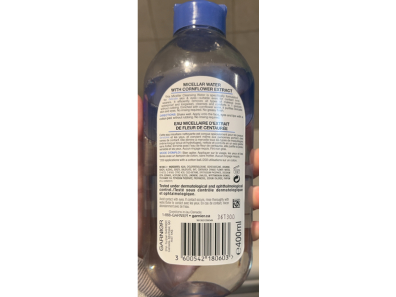 Garnier SkinActive Micellar Water, Cornflower Extract, 400 mL