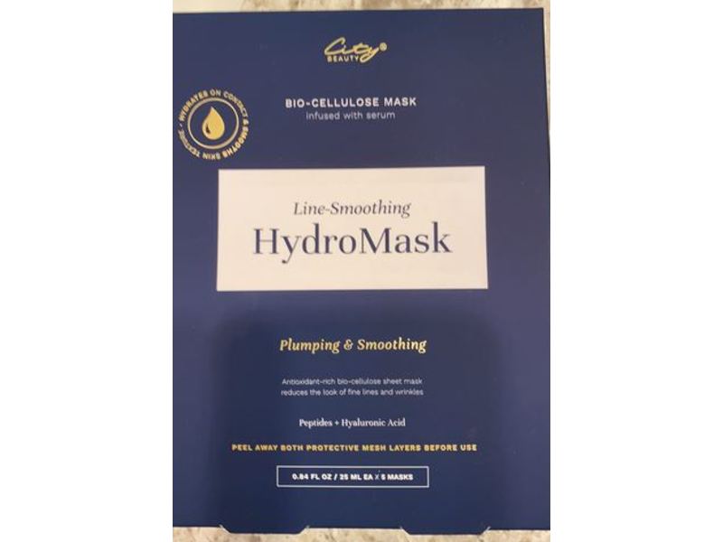 City Beauty Line-Smoothing HydroMask, Plumping & Smoothing, 0.84 fl oz/25 ml, Pack Of 5