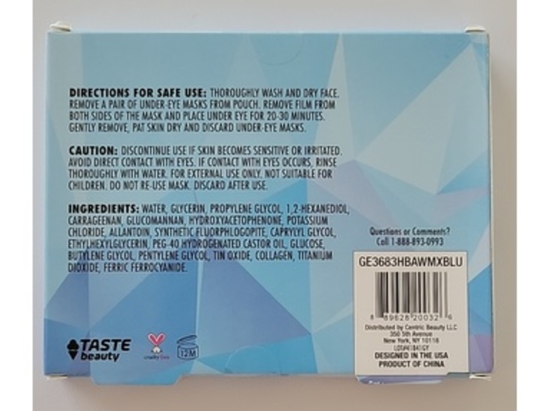 Taste Beauty Hydrating Under-Eye Mask, 2 Pair