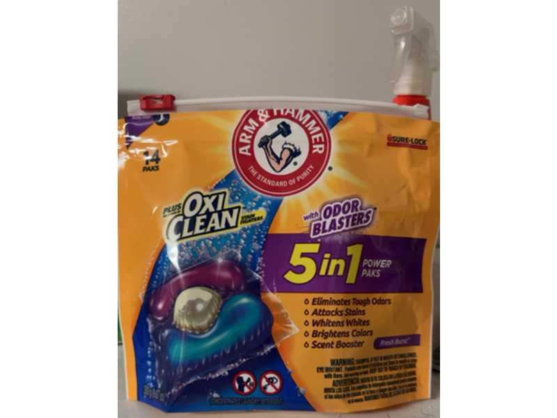 Arm & Hammer Plus Oxi Clean Odor Blaster 5 In 1 Power Paks, Fresh Burst, 9.87 oz/280 g, 14 Count