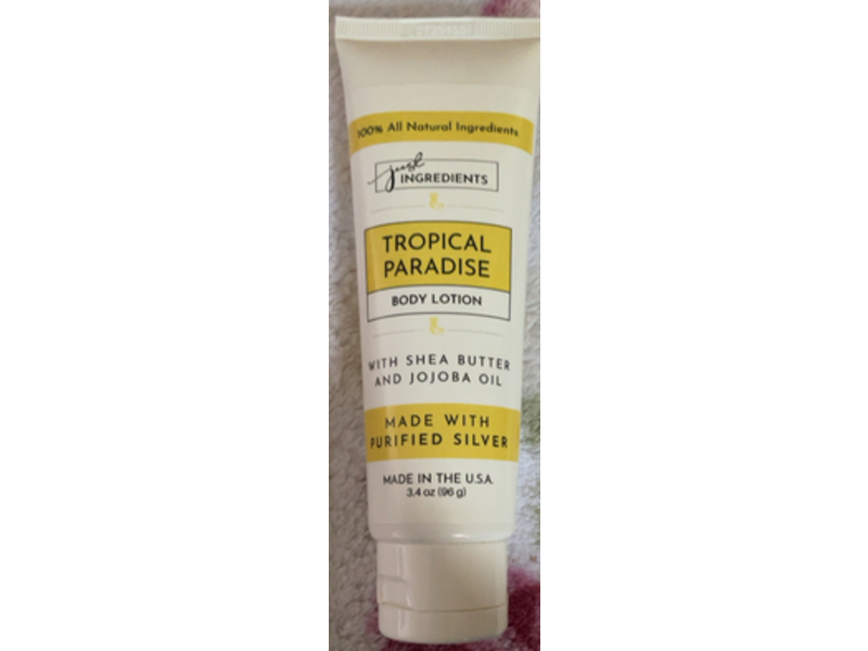 Just Ingredients Tropical Paradise Body Lotion, Shea Butter & Jojoba Oil, 3.4 oz/96 g
