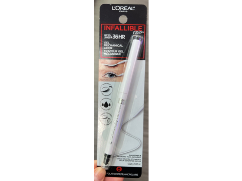 L'Oreal Paris Infallible Grip Gel Mechanical Liner, Polar White, 0.011 oz/0.324 g