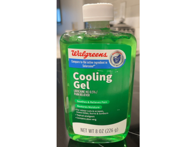 Walgreens Pain Reliever Cooling Gel, Lidocaine Hcl, 8 oz/226 g