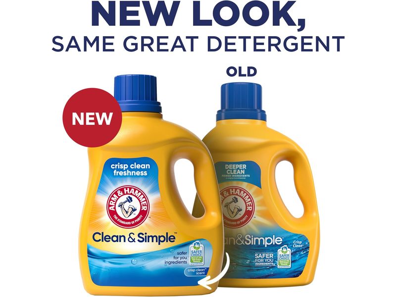 Arm & Hammer Clean & Simple Liquid Laundry Detergent, Crisp Clean, 77 Loads,100.5 fl oz