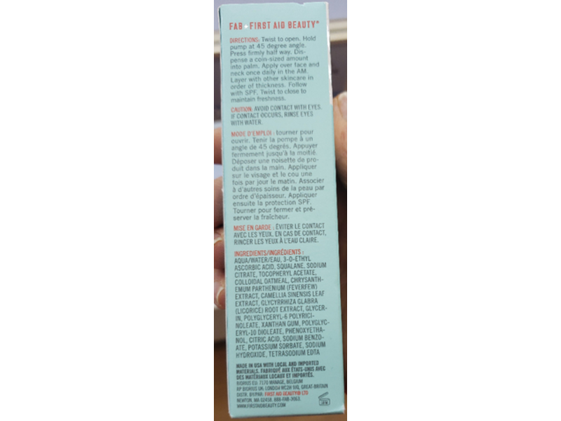 First Aid Beauty 10% Vitamin C Brightening Serum, Sensitive Skin, 1.7 fl oz/50 mL