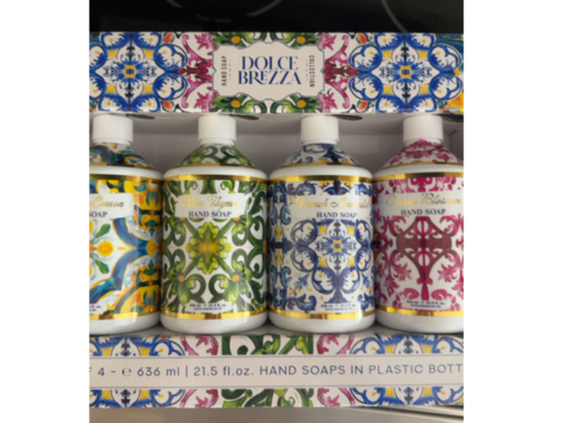 Dolce Brezza Collection Hand Soap, Meyer Lemon + Olive Thyme, Fresh Lavender & Cherry Blossom, 21.5 fl oz/636 mL, 4 Count