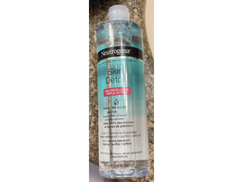 Neutrogena Skin Detox Triple Action Micellar Water, 13.52 fl oz/400 mL