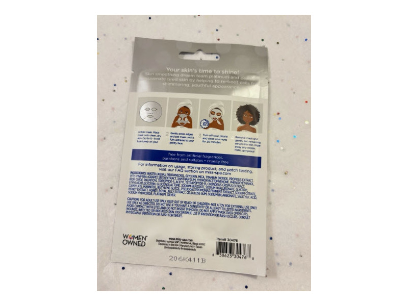 Miss Spa Platinum Age Defying Sheet Mask, 0.67 oz/19 g