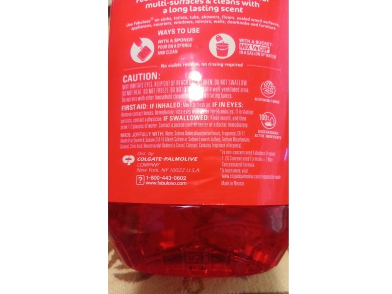 Fabuloso Multi-Purpose Cleanser Baking Soda, Citrus & Fruits Scent, 56 fl oz/1.65 L, Pack Of 6