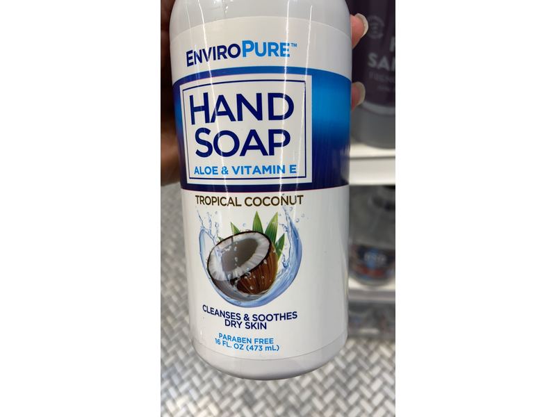 Enviropure Hand Soap, Aloe & Vitamin E, Tropical Coconut, 16 fl oz/473 mL