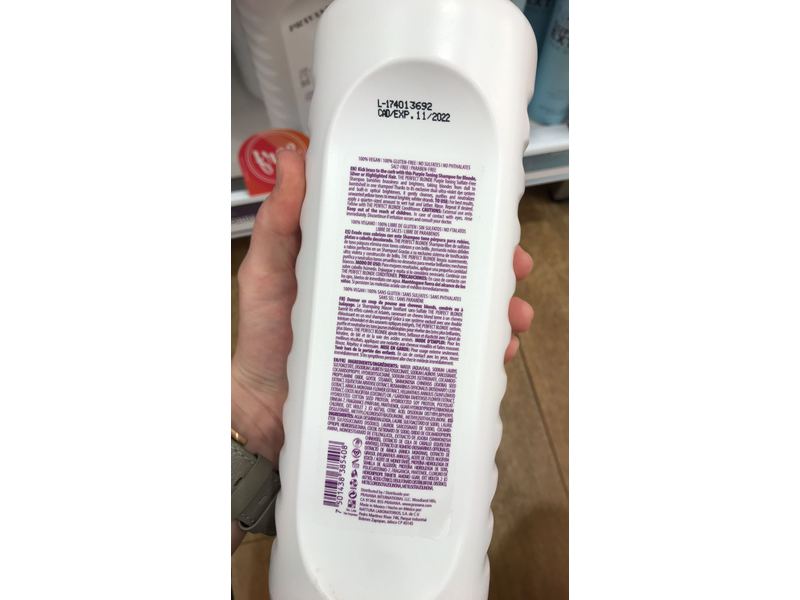 Pravana Cleanse The Perfect Blonde Purple Toning Shampoo, 33.81 fl oz/1000 mL