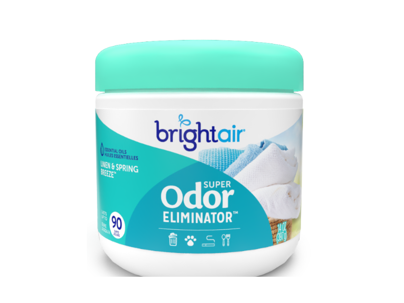 Bright Air Super Odor Eliminator, Linen & Spring Breeze, 14 oz/397 g, Pack Of 6