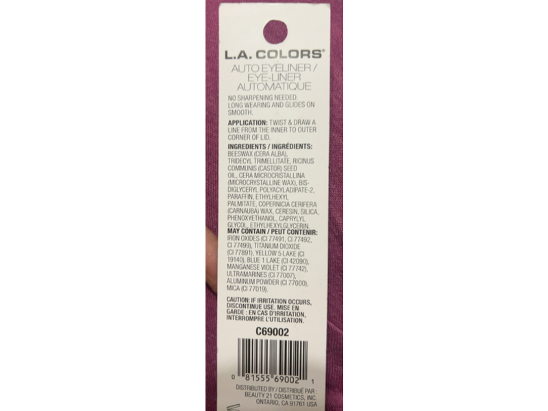 L.A. Colors Shimmer Auto Eyeliner, Shimmering, 0.01 oz/0.3 g