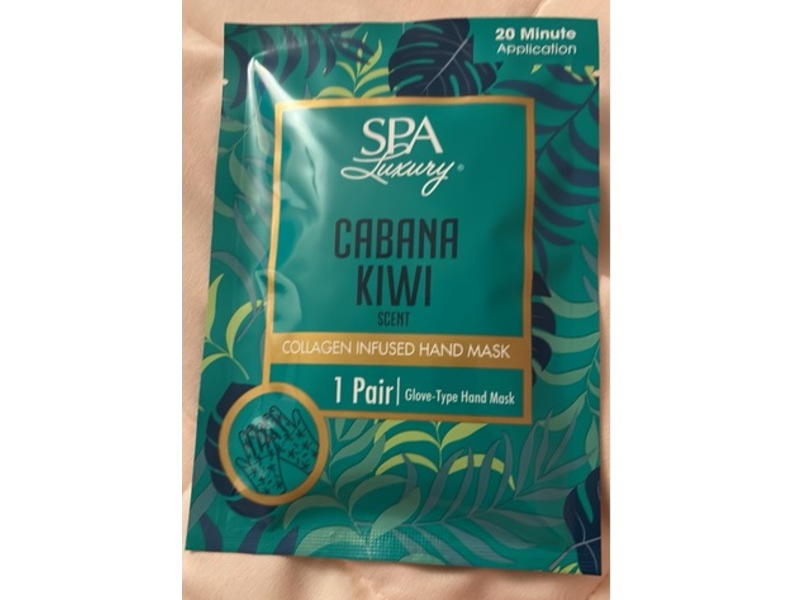 Spa Luxury Collagen Infused Hand Mask, Cabana Kiwi, 1 Pair