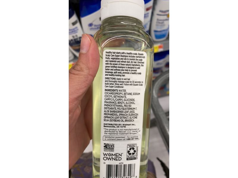 Equate Super Shampoo, Green Tea + Apple, 12.5 fl oz/369 mL