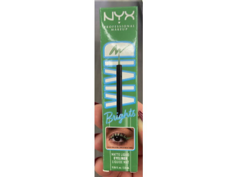 Nyx Professional Makeup Vivid Brights Matte Liquid Eyeliner, Ghosted Green, 0.06 fl oz/2.0 mL